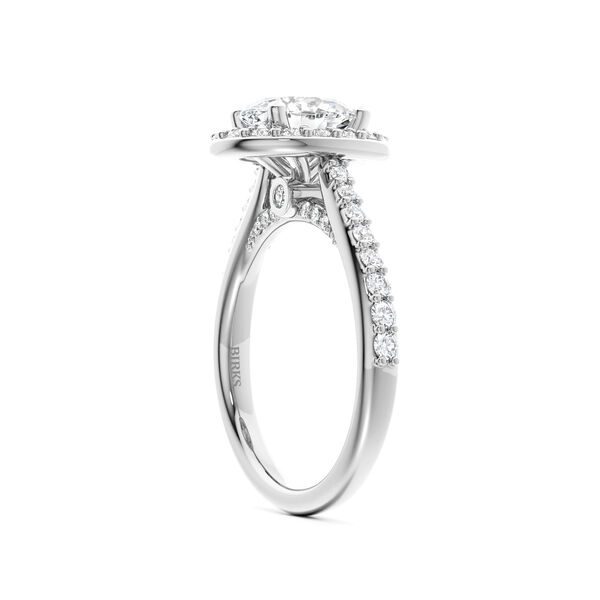 Oval-Cut Diamond Engagement Ring With Halo And Diamond Band